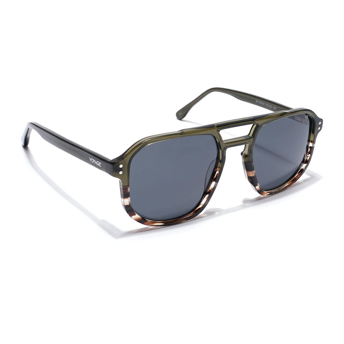 Voyage Select Square Polarized Sunglasses (Grey Lens | Olive & Demi Brown Frame - SLPMG5981)