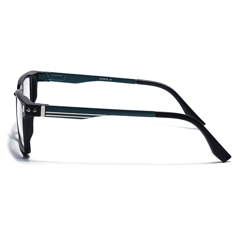 Eyejack Black Rectangle Eyeglasses for Men & Women (162001FCL2437)