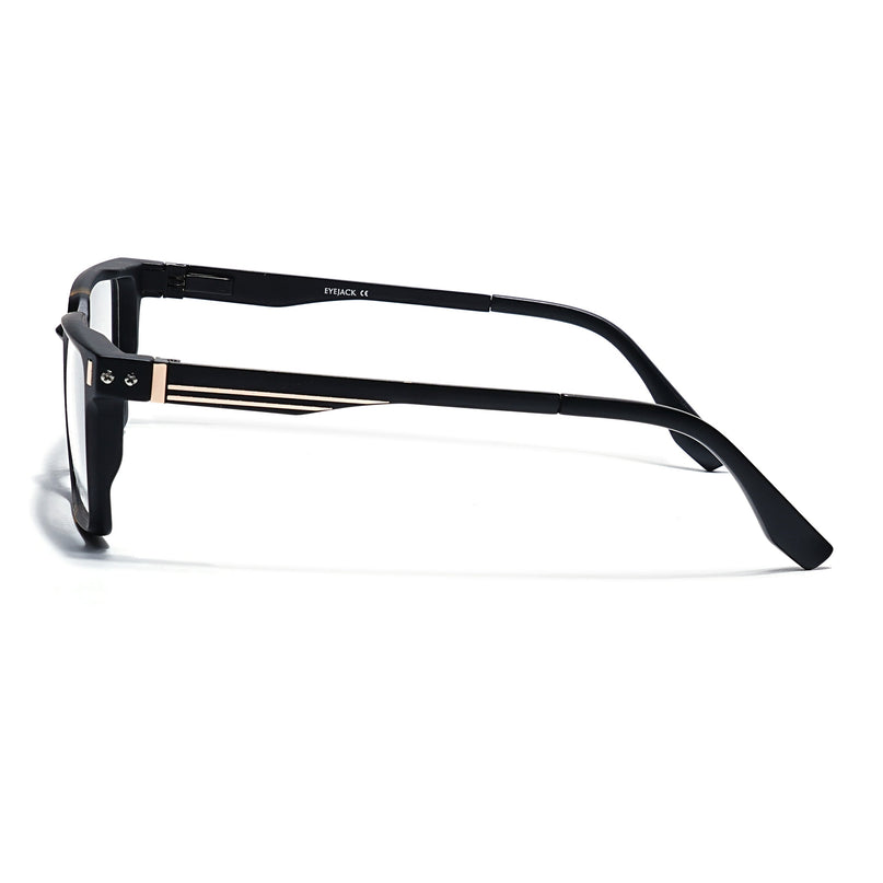 Eyejack Black & Brown Rectangle Eyeglasses for Men & Women (162001FCL2438)