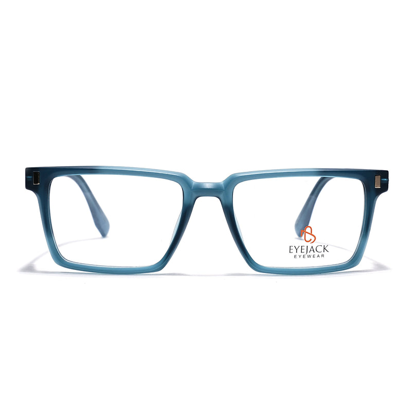 Eyejack Sea Green Rectangle Eyeglasses for Men & Women (162001FCL2443)