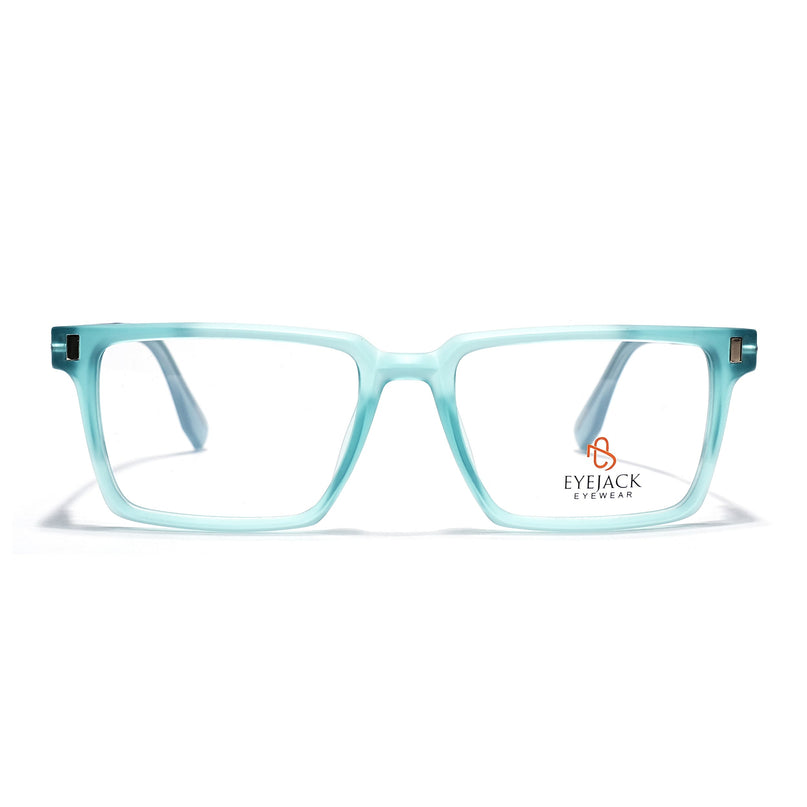 Eyejack Aqua Rectangle Eyeglasses for Men & Women (162001FCL2444)