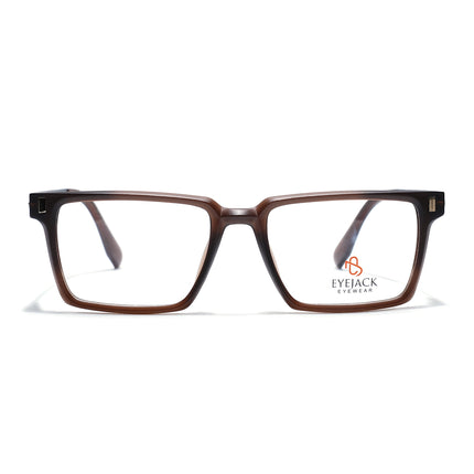 Eyejack Brown Rectangle Eyeglasses for Men & Women (162001FCL2445)