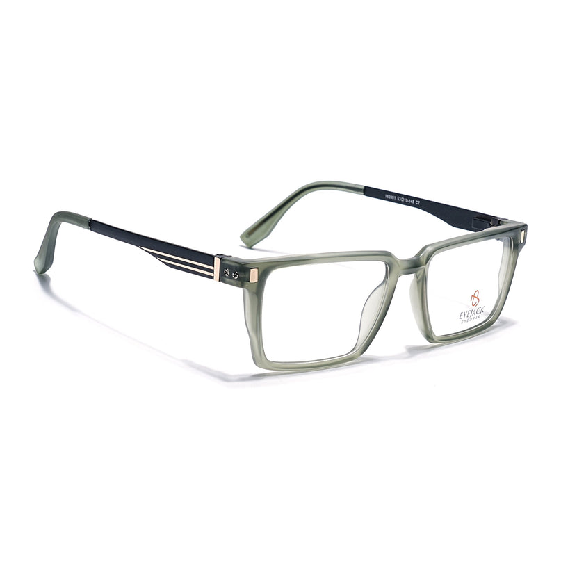 Eyejack Olive Rectangle Eyeglasses for Men & Women (162001FCL2446)