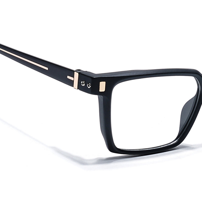 Eyejack Black Rectangle Eyeglasses for Men & Women (162002FCL2448)