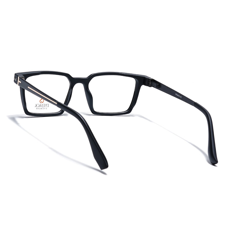 Eyejack Black Rectangle Eyeglasses for Men & Women (162002FCL2448)