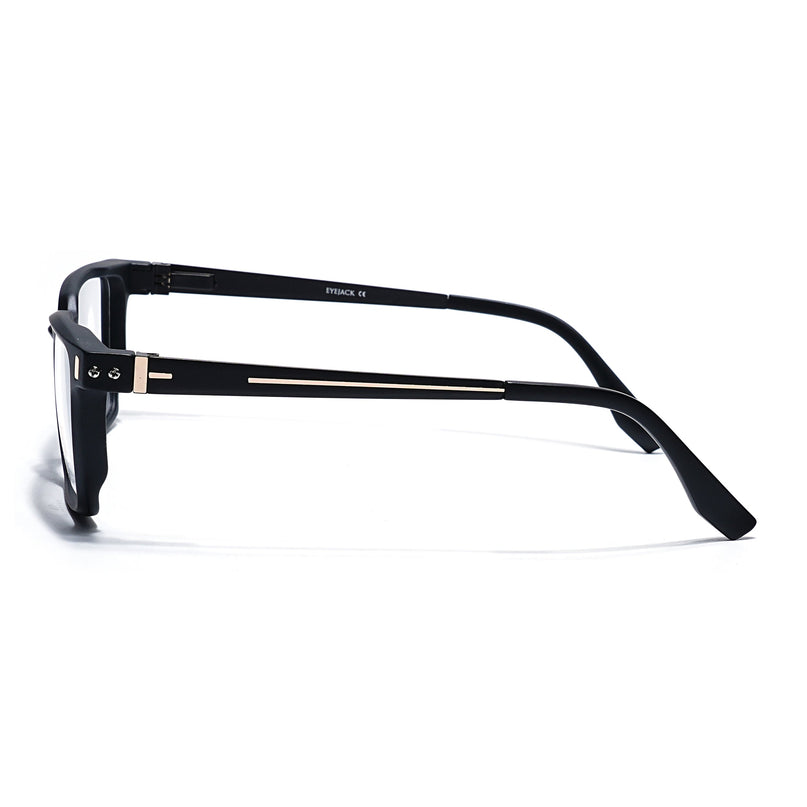 Eyejack Black Rectangle Eyeglasses for Men & Women (162002FCL2448)
