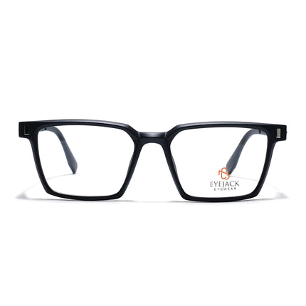 Eyejack Black Rectangle Eyeglasses for Men & Women (162002FCL2449)