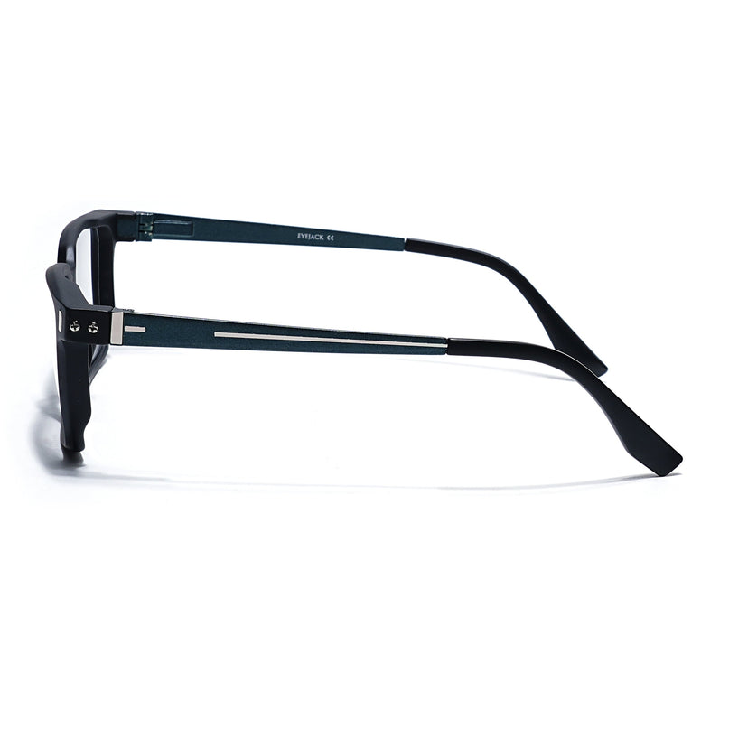 Eyejack Black Rectangle Eyeglasses for Men & Women (162002FCL2449)