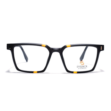 Eyejack Black & Brown Rectangle Eyeglasses for Men & Women (162002FCL2450)