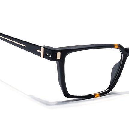 Eyejack Black & Brown Rectangle Eyeglasses for Men & Women (162002FCL2450)