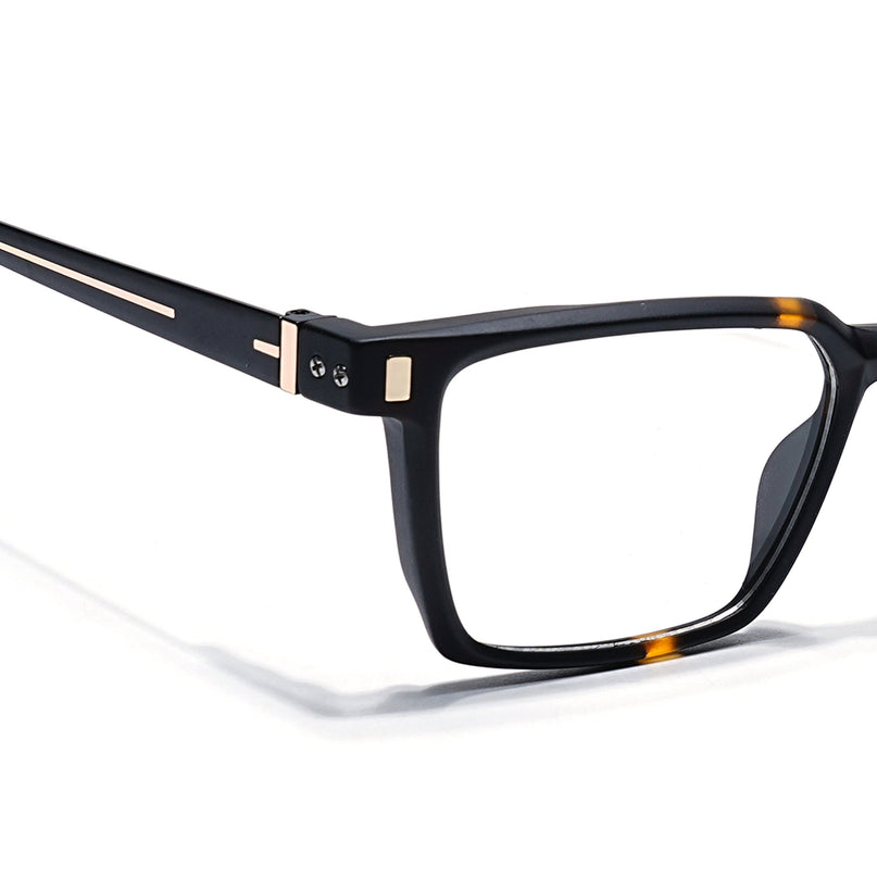Eyejack Black & Brown Rectangle Eyeglasses for Men & Women (162002FCL2450)
