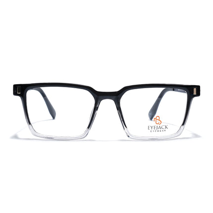 Eyejack Black & Transparent Rectangle Eyeglasses for Men & Women (162002FCL2451)
