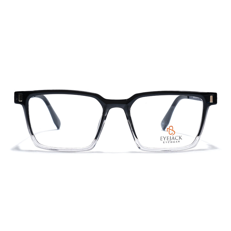 Eyejack Black & Transparent Rectangle Eyeglasses for Men & Women (162002FCL2451)
