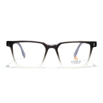 Eyejack Black & Grey Rectangle Eyeglasses for Men & Women (162002FCL2452)
