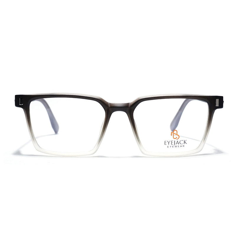 Eyejack Black & Grey Rectangle Eyeglasses for Men & Women (162002FCL2452)