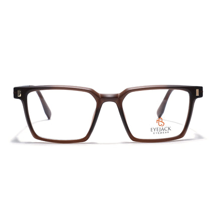Eyejack Brown Rectangle Eyeglasses for Men & Women (162002FCL2457)