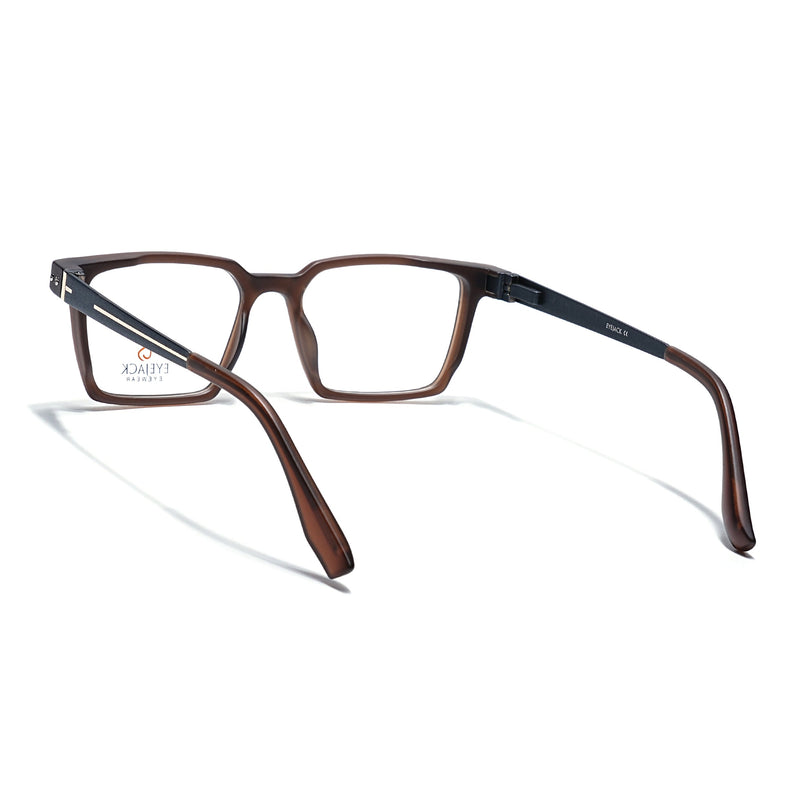 Eyejack Brown Rectangle Eyeglasses for Men & Women (162002FCL2457)
