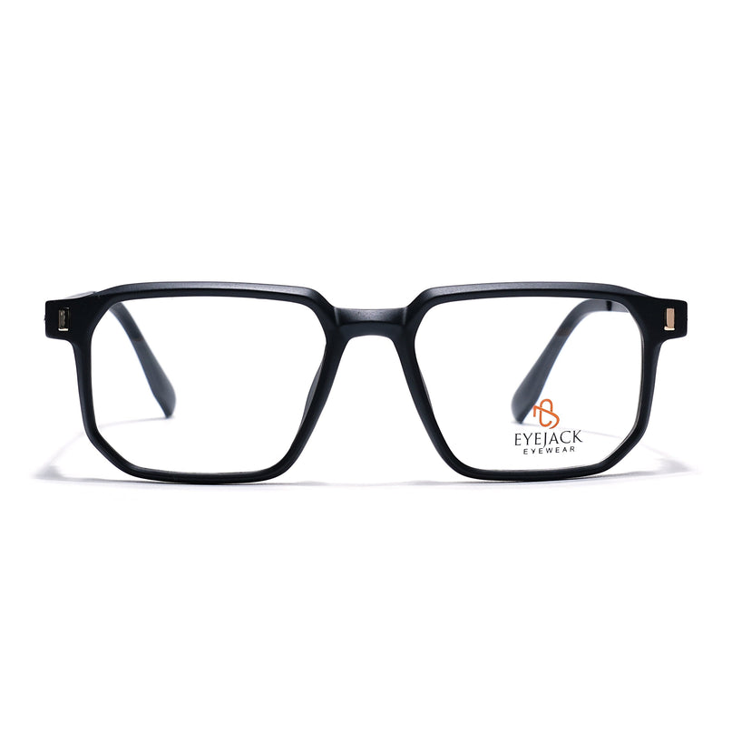 Eyejack Black Wayfarer Eyeglasses for Men & Women (162003FCL2460)