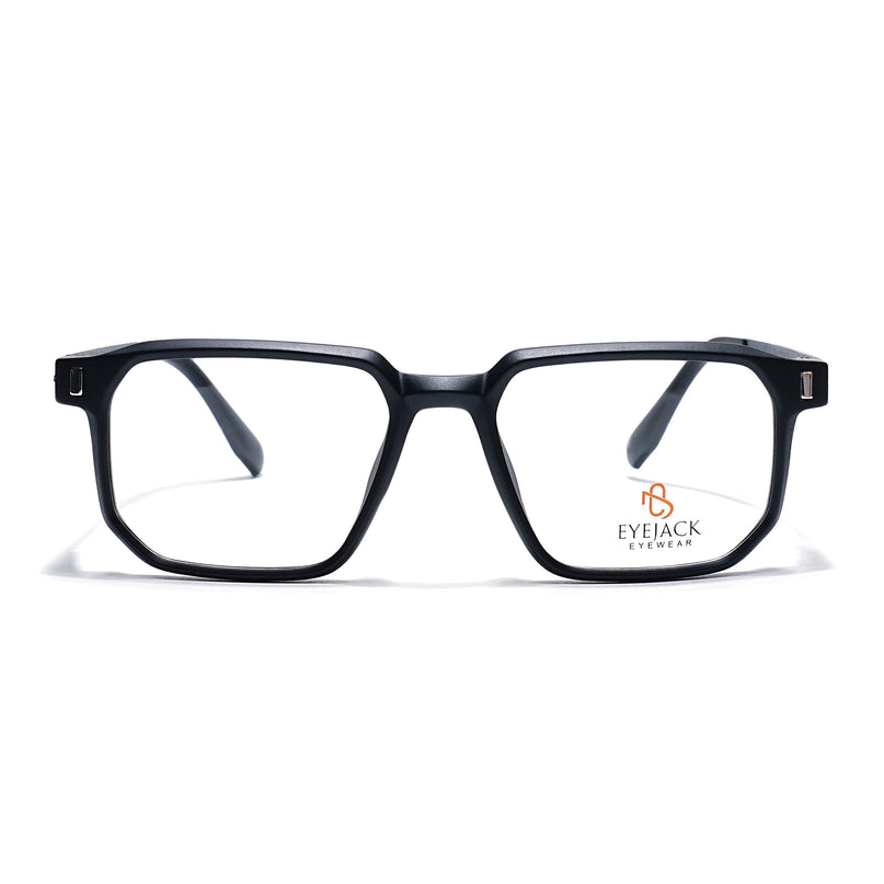Eyejack Black Wayfarer Eyeglasses for Men & Women (162003FCL2461)