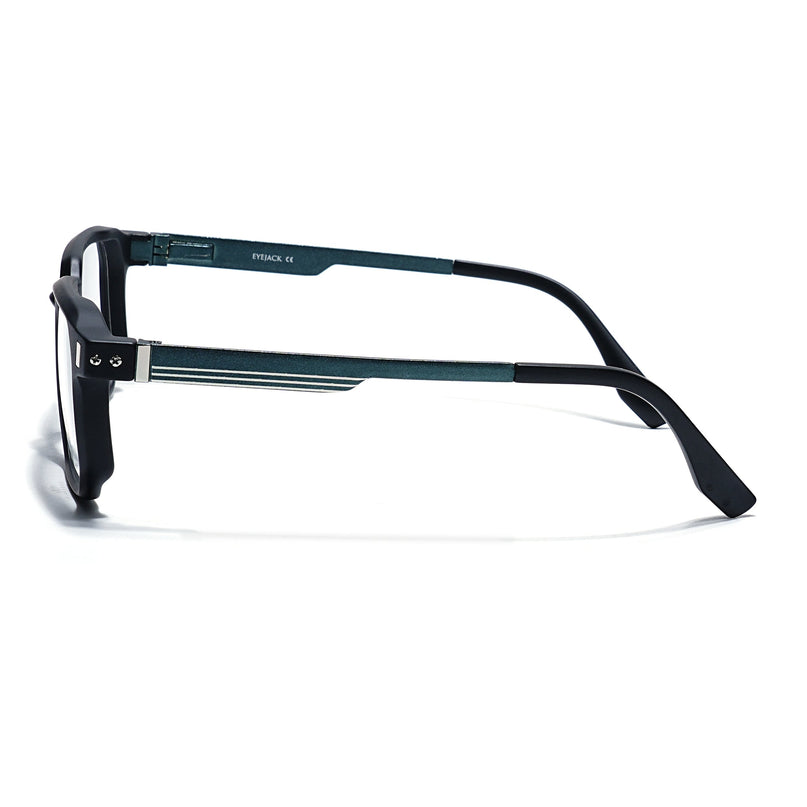 Eyejack Black Wayfarer Eyeglasses for Men & Women (162003FCL2461)