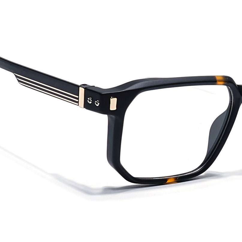 Eyejack Black & Brown Wayfarer Eyeglasses for Men & Women (162003FCL2462)