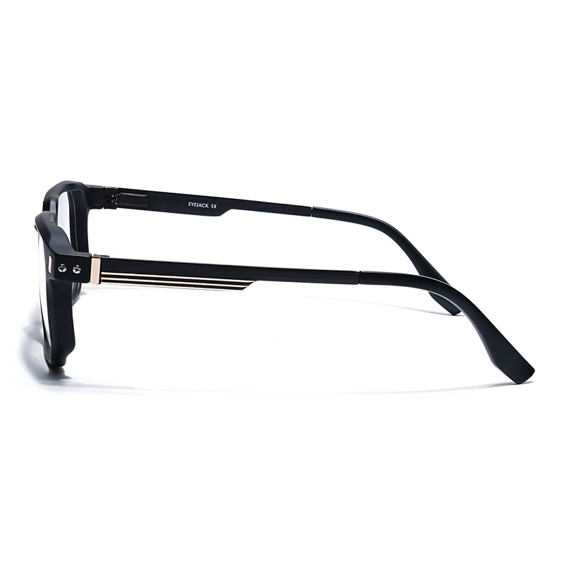 Eyejack Black & Brown Wayfarer Eyeglasses for Men & Women (162003FCL2462)