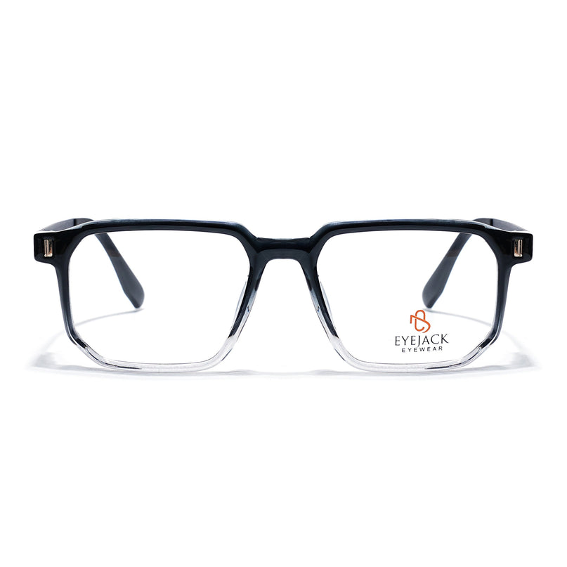 Eyejack Black & Transparent Wayfarer Eyeglasses for Men & Women (162003FCL2463)