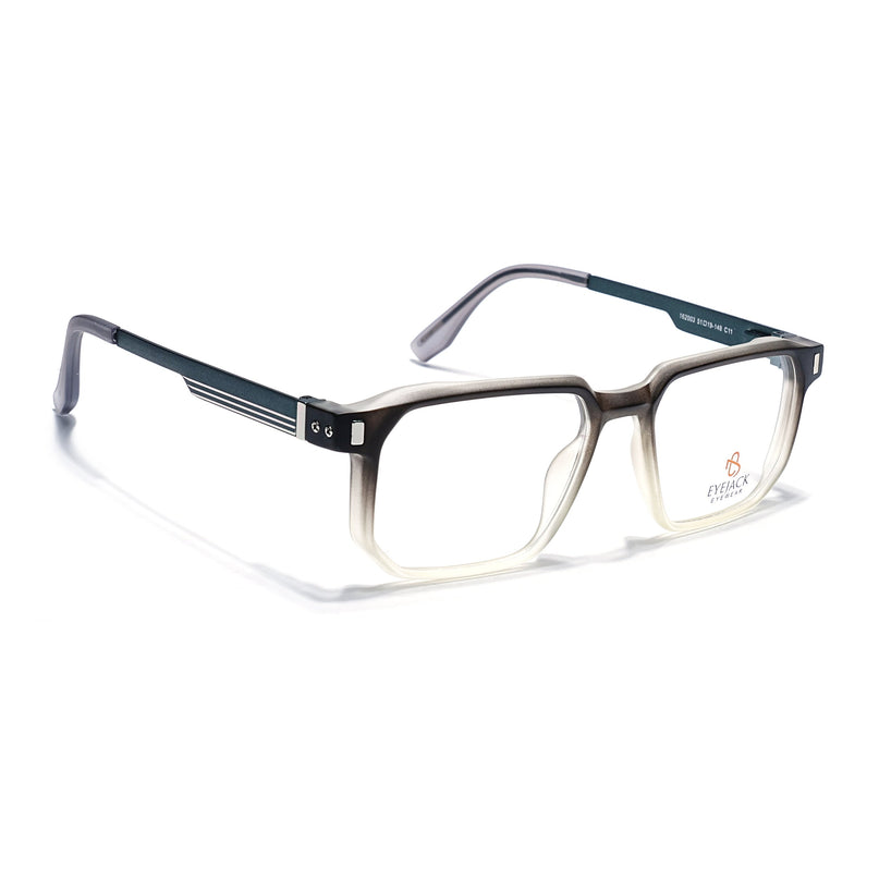 Eyejack Black & Grey Wayfarer Eyeglasses for Men & Women (162003FCL2464)