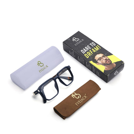 Eyejack Blue Wayfarer Eyeglasses for Men & Women (162003FCL2466)