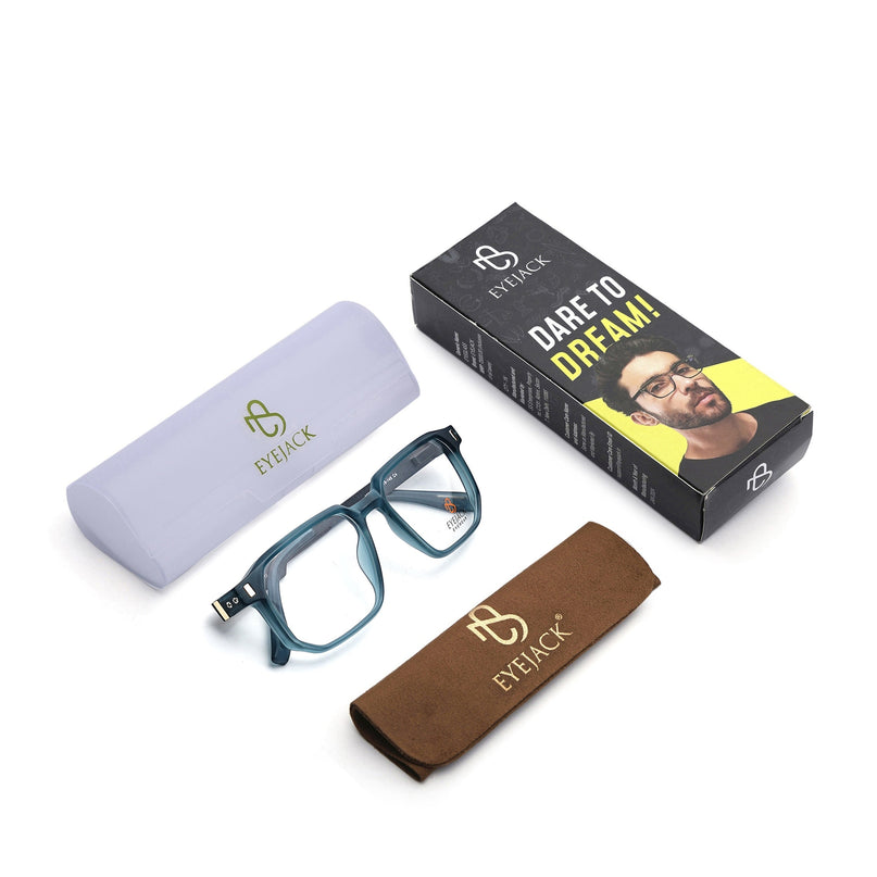 Eyejack Sea Green Wayfarer Eyeglasses for Men & Women (162003FCL2467)
