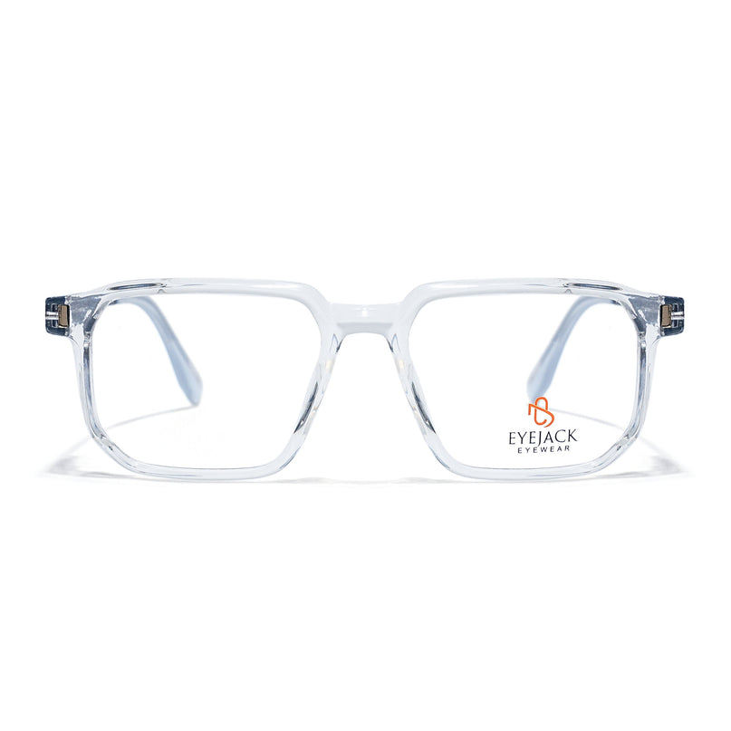 Eyejack Transparent Wayfarer Eyeglasses for Men & Women (162003FCL2471)