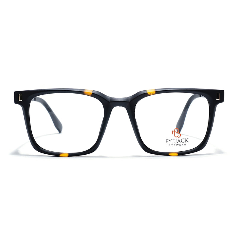 Eyejack Black & Brown Wayfarer Eyeglasses for Men & Women (162004FCL2474)