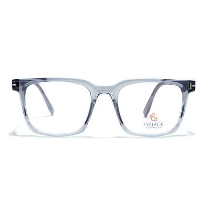 Eyejack Transparent Grey Wayfarer Eyeglasses for Men & Women (162004FCL2477)