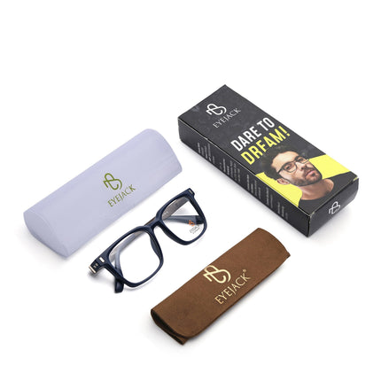 Eyejack Blue Wayfarer Eyeglasses for Men & Women (162004FCL2478)