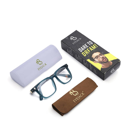 Eyejack Sea Green Wayfarer Eyeglasses for Men & Women (162004FCL2479)