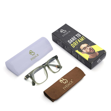Eyejack Olive Wayfarer Eyeglasses for Men & Women (162004FCL2482)