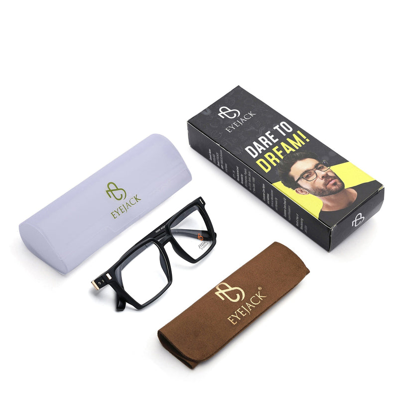 Eyejack Black Wayfarer Eyeglasses for Men & Women (162005FCL2484)