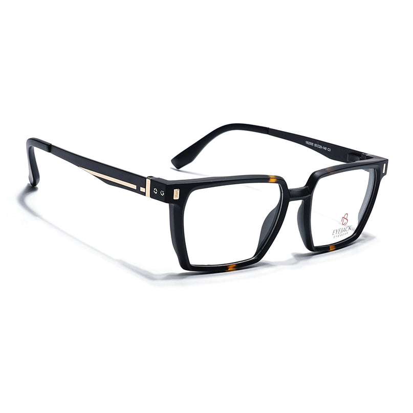 Eyejack Black & Brown Wayfarer Eyeglasses for Men & Women (162005FCL2486)