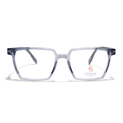 Eyejack Transparent Grey Wayfarer Eyeglasses for Men & Women (162005FCL2489)