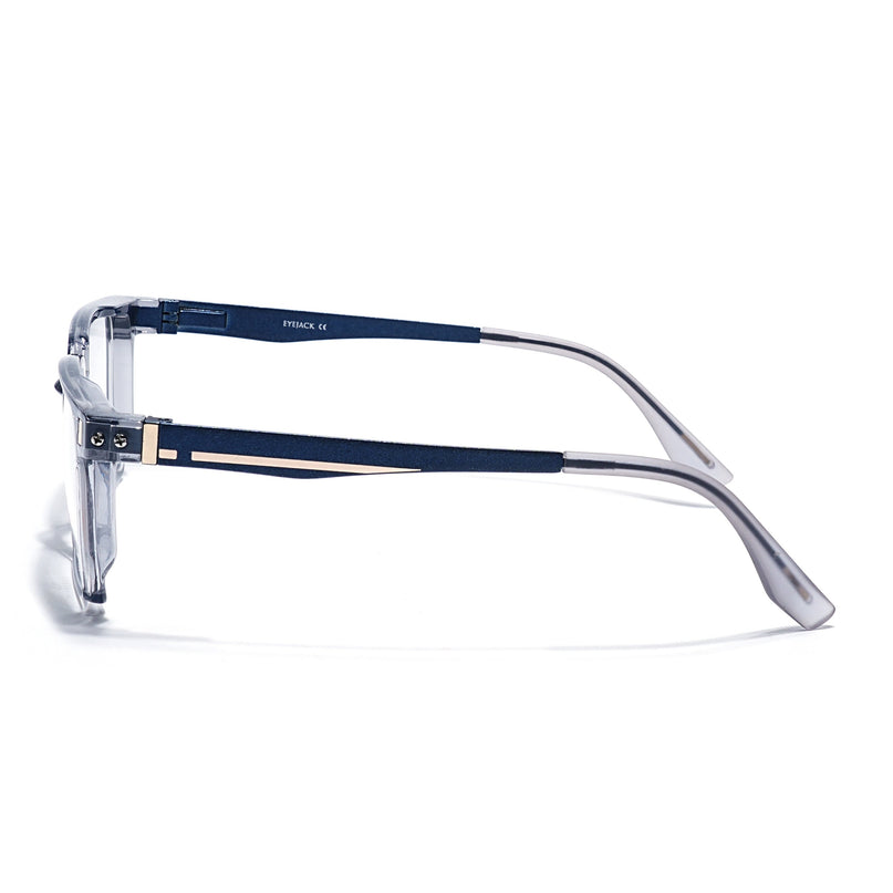Eyejack Transparent Grey Wayfarer Eyeglasses for Men & Women (162005FCL2490)