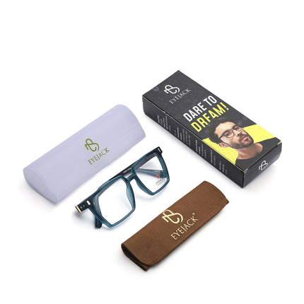 Eyejack Sea Green Wayfarer Eyeglasses for Men & Women (162005FCL2492)