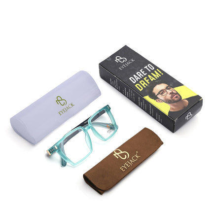 Eyejack Aqua Wayfarer Eyeglasses for Men & Women (162005FCL2493)