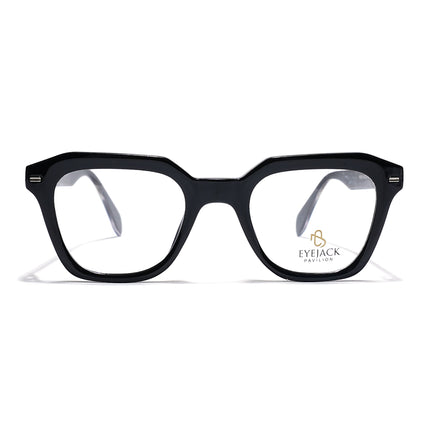 Eyejack Shine Black Square Eyeglasses for Men & Women (163002FCL2245)