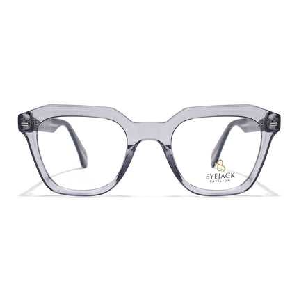 Eyejack Grey Square Eyeglasses for Men & Women (163002FCL2246)