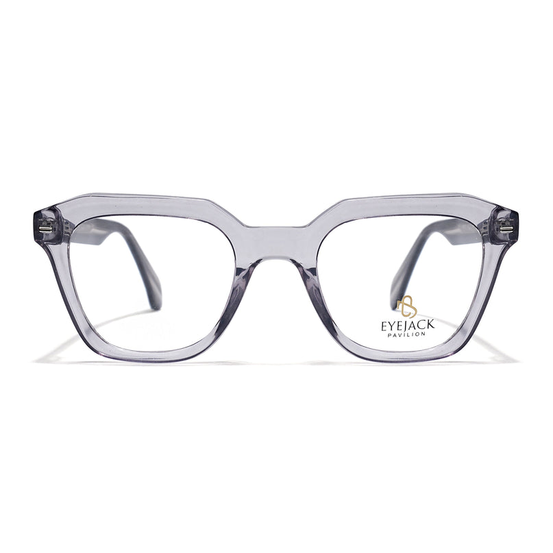 Eyejack Grey Square Eyeglasses for Men & Women (163002FCL2246)