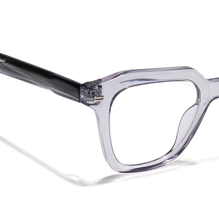 Eyejack Grey Square Eyeglasses for Men & Women (163002FCL2246)