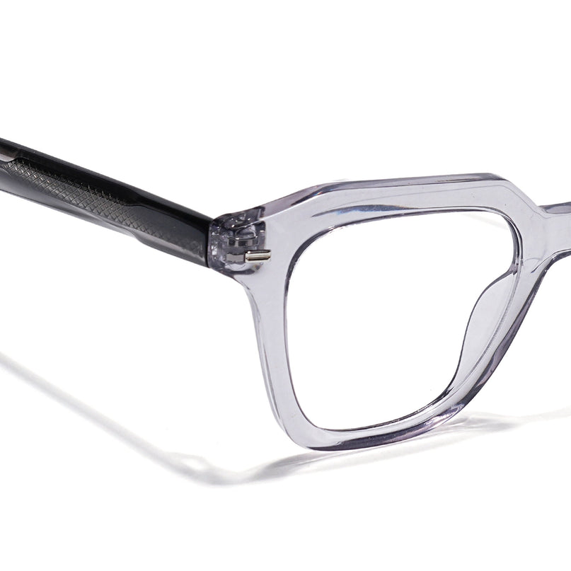 Eyejack Grey Square Eyeglasses for Men & Women (163002FCL2246)