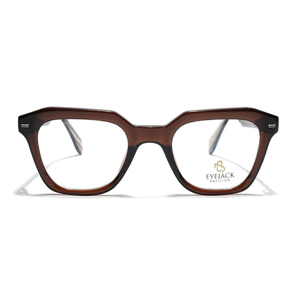 Eyejack Brown Square Eyeglasses for Men & Women (163002FCL2247)