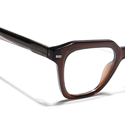 Eyejack Brown Square Eyeglasses for Men & Women (163002FCL2247)
