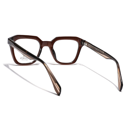 Eyejack Brown Square Eyeglasses for Men & Women (163002FCL2247)